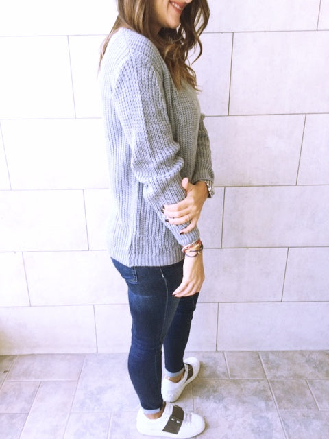 Grey Ripped Back Pullover