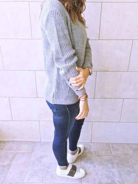 Grey Ripped Back Pullover
