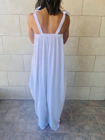 White Parachute Linen Jumpsuit