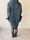 Grey Denim Shirt Dress Shacket