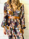 Multi Orient Print Maxi Dress