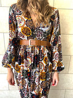 Multi Orient Print Maxi Dress