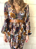 Multi Orient Print Maxi Dress