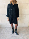 Black Denim Shirt Dress Shacket