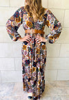 Multi Orient Print Maxi Dress