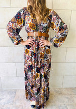Multi Orient Print Maxi Dress