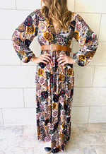 Multi Orient Print Maxi Dress