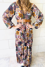 Multi Orient Print Maxi Dress