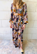 Multi Orient Print Maxi Dress