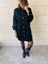 Black Denim Shirt Dress Shacket