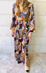 Multi Orient Print Maxi Dress