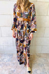 Multi Orient Print Maxi Dress