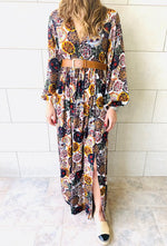 Multi Orient Print Maxi Dress