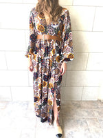 Multi Orient Print Maxi Dress