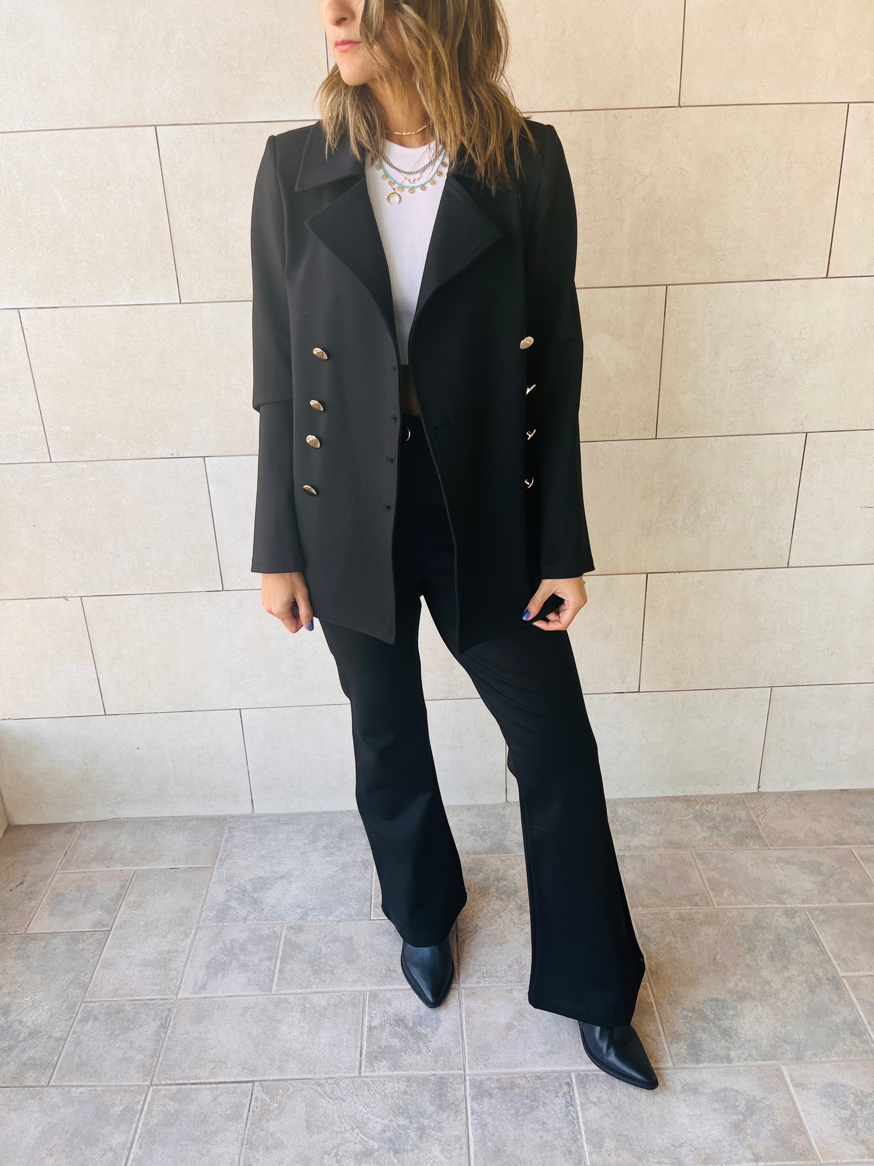 Black Luxe Double Breasted Blazer