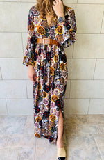 Multi Orient Print Maxi Dress