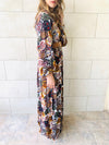 Multi Orient Print Maxi Dress