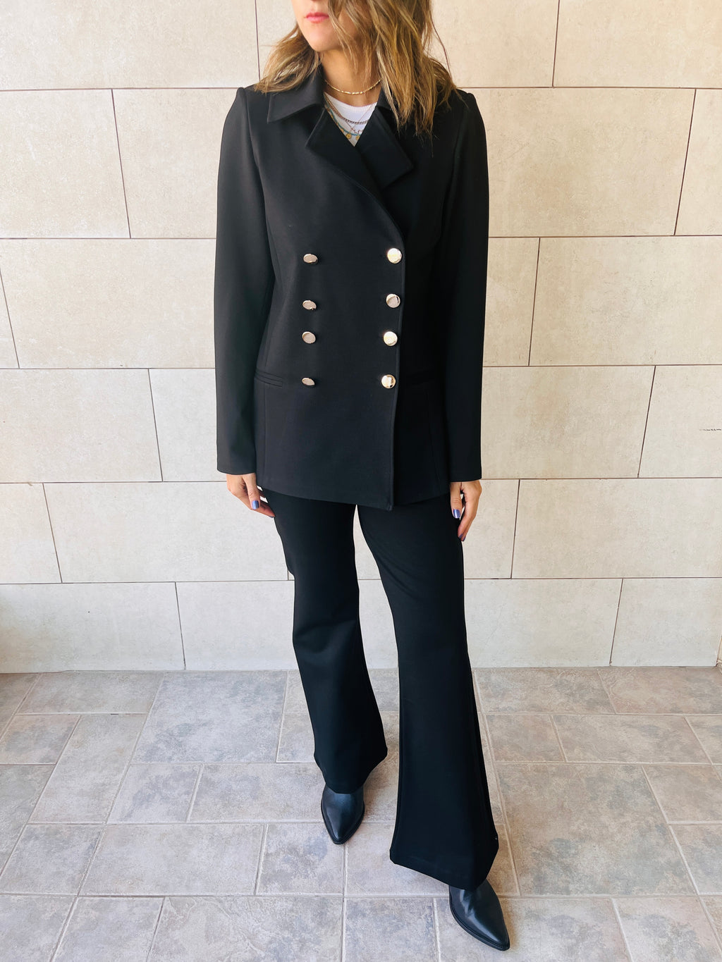 Black Luxe Double Breasted Blazer