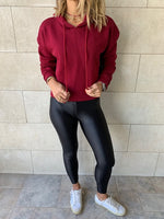 Burgundy Cropped Hoodie