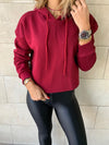 Burgundy Cropped Hoodie