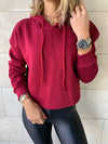 Burgundy Cropped Hoodie