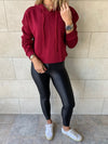 Burgundy Cropped Hoodie