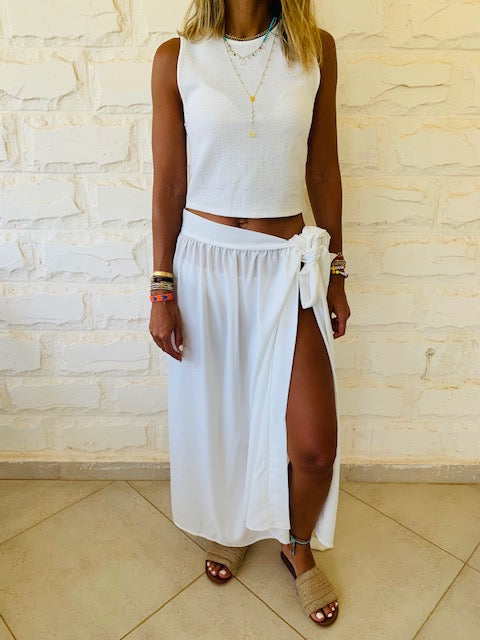 White Wrap Skirt