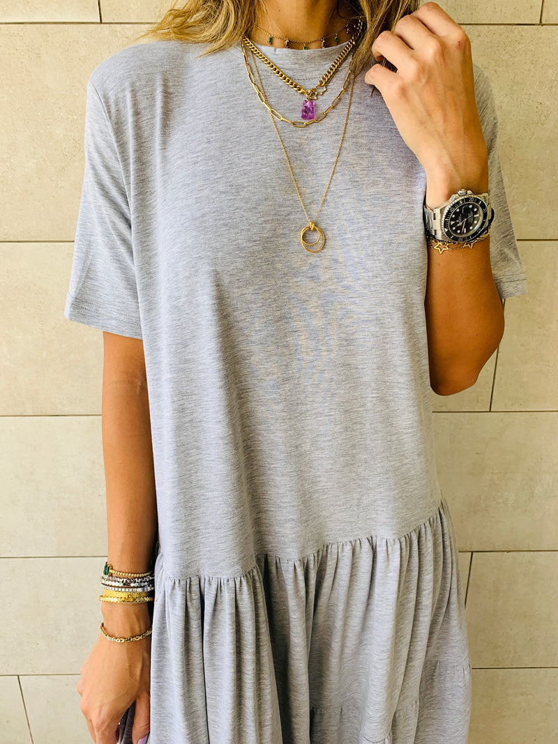 Grey Tiered Dress