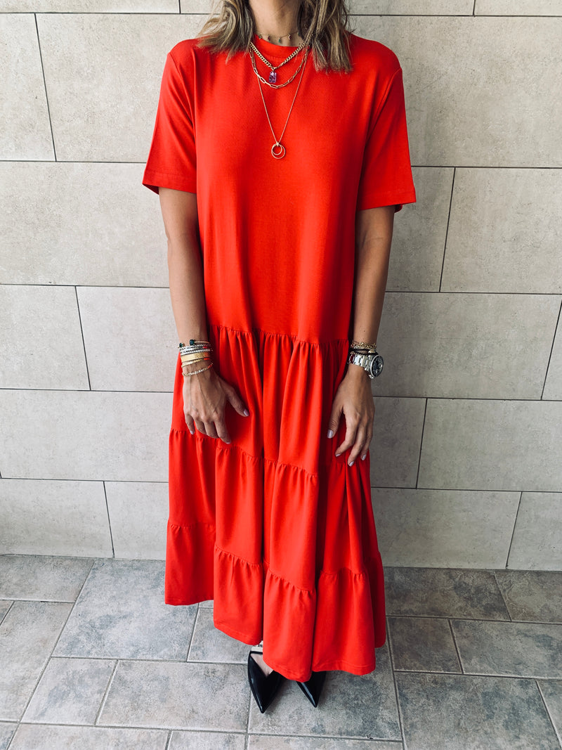 Red Tiered Dress
