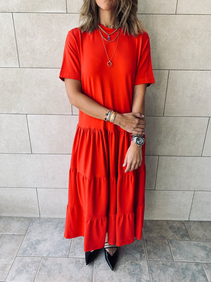 Red Tiered Dress
