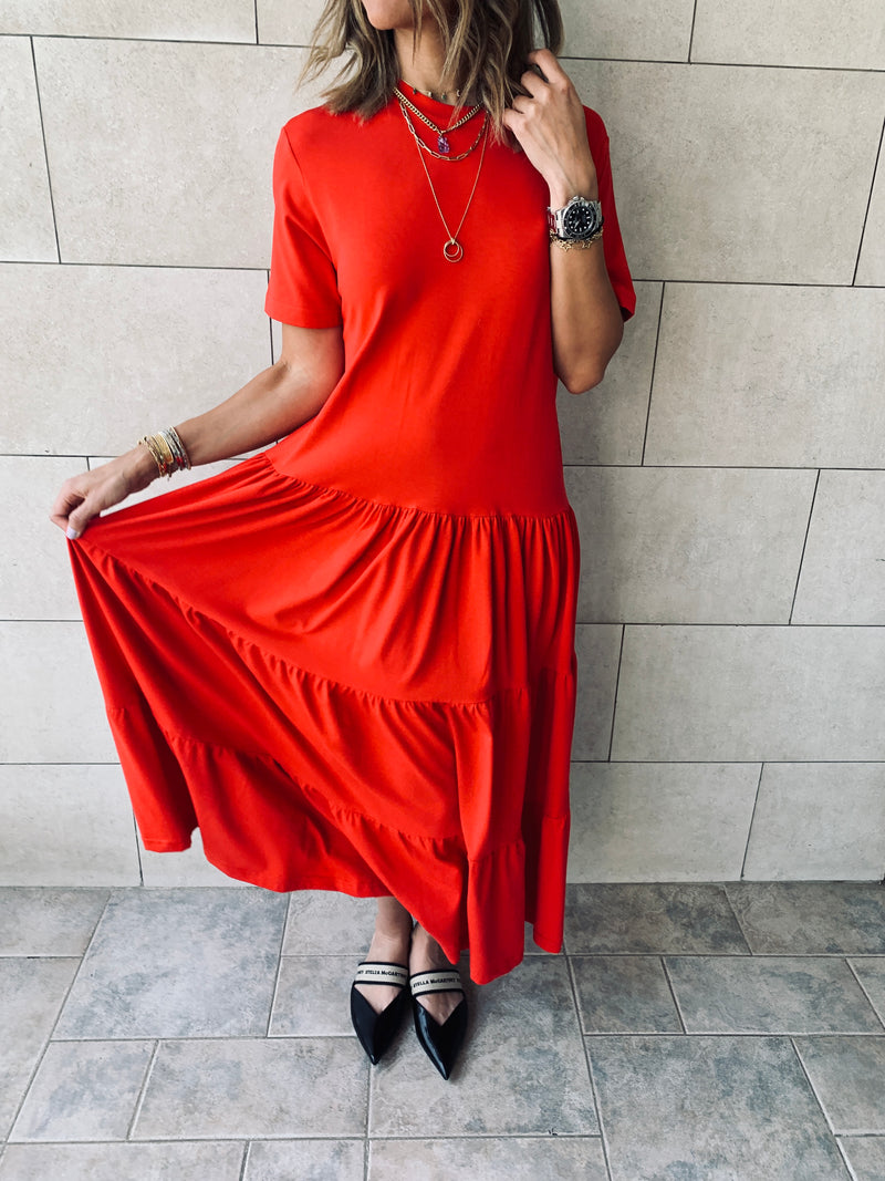 Red Tiered Dress