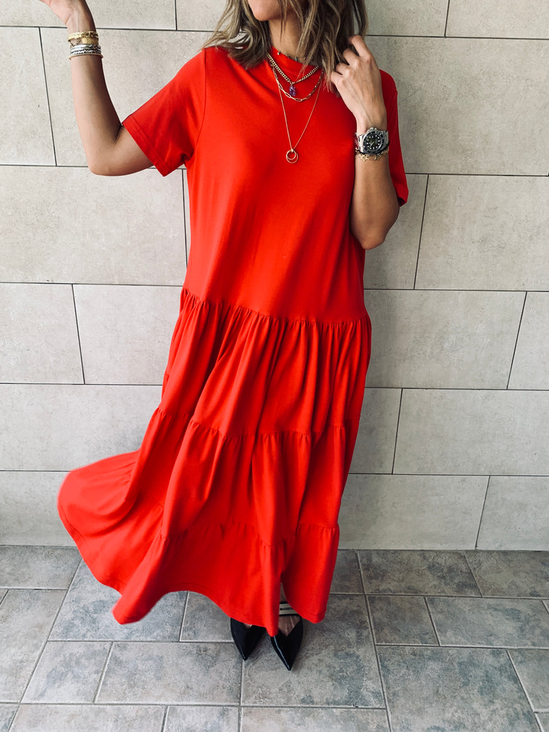 Red Tiered Dress