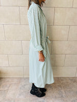 Mint Checkered Shirt Dress