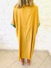 Mustard Embellished Trim Kimono