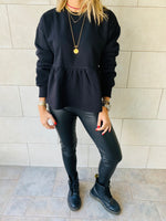 Black Peplum Sweatshirt