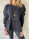 Black Peplum Sweatshirt