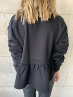 Black Peplum Sweatshirt