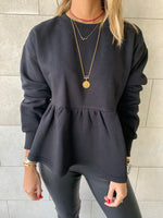 Black Peplum Sweatshirt