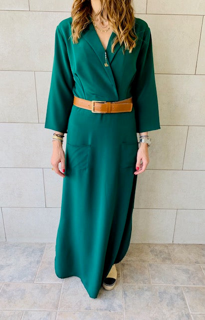 Emerald Blazer Maxi Dress