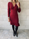 Knit Me Up Burgundy Dress