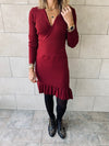 Knit Me Up Burgundy Dress