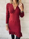 Knit Me Up Burgundy Dress