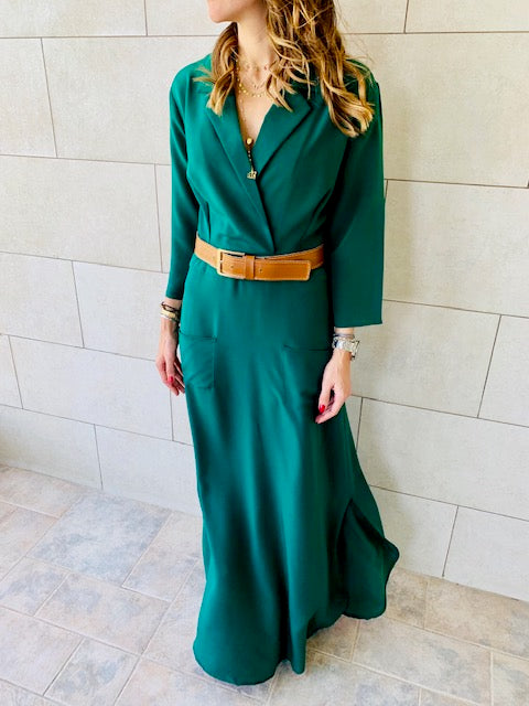 Emerald Blazer Maxi Dress