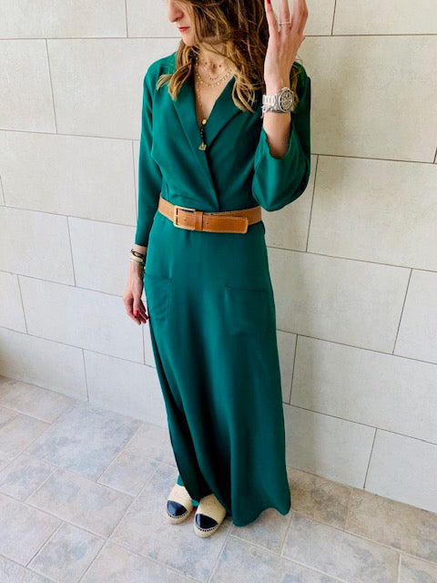 Emerald Blazer Maxi Dress