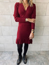 Knit Me Up Burgundy Dress