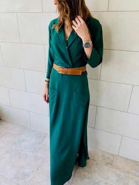 Emerald Blazer Maxi Dress