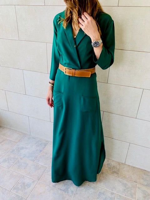 Emerald Blazer Maxi Dress