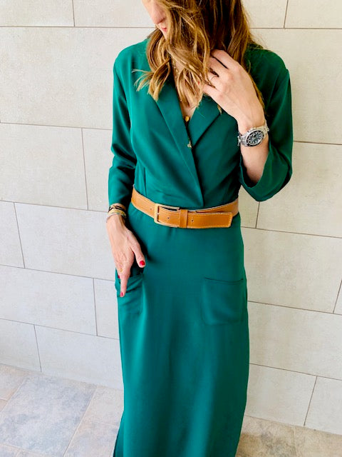 Emerald Blazer Maxi Dress