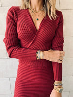 Knit Me Up Burgundy Dress