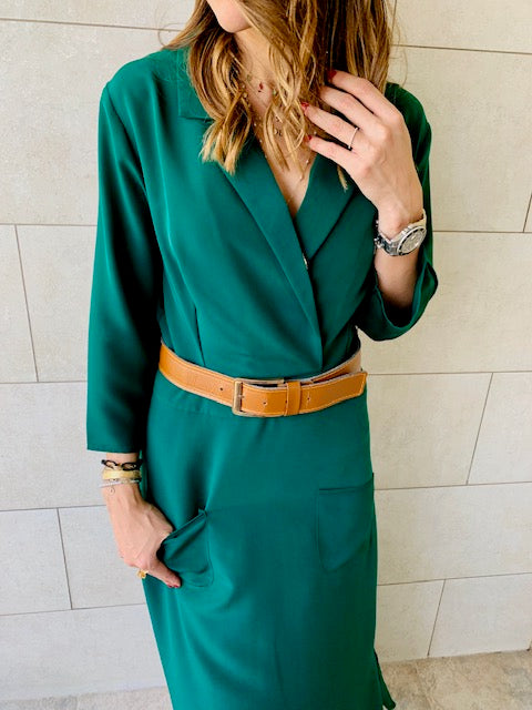 Emerald Blazer Maxi Dress